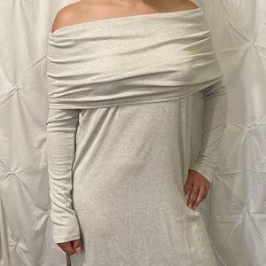 Off the shoulder heather top/dres